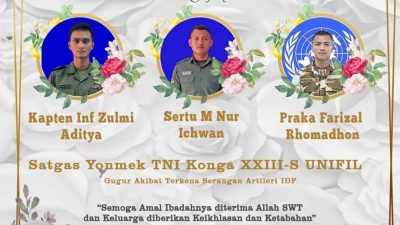 Prabowo Sampaikan Duka Cita atas Gugurnya Tiga Prajurit TNI dalam Misi Perdamaian di Timur Tengah