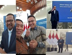 Acara Pisah Sambut Kepala Badan Komunikasi Pemerintah (BAKOM RI) dari Angga Raka Prabowo ke M Qodari