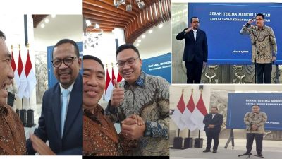 Acara Pisah Sambut Kepala Badan Komunikasi Pemerintah (BAKOM RI) dari Angga Raka Prabowo ke M Qodari