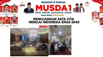 MUSDA I DPD ARUN Jakarta 11 Juli 2026 di Gren Alia Hotel, Cikini Jakpus MUSDA I DPD ARUN Jakarta 11 Juli 2026 di Gren Alia Hotel, Cikini Jakpus